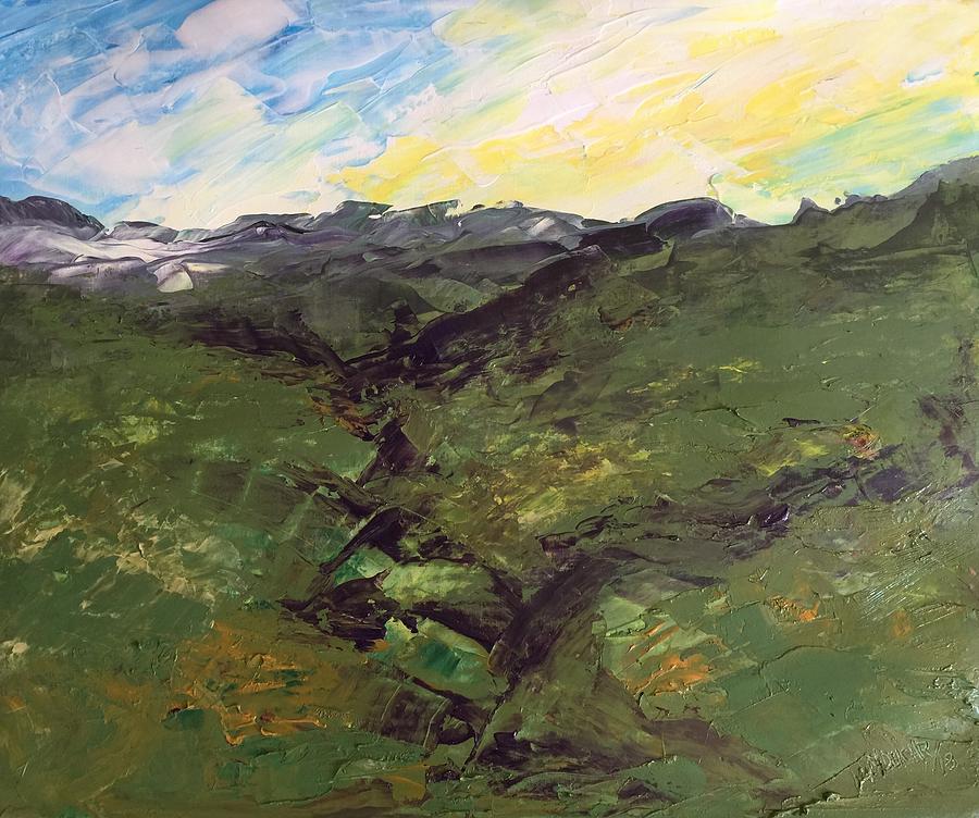 Green hills Painting by Norma Duch