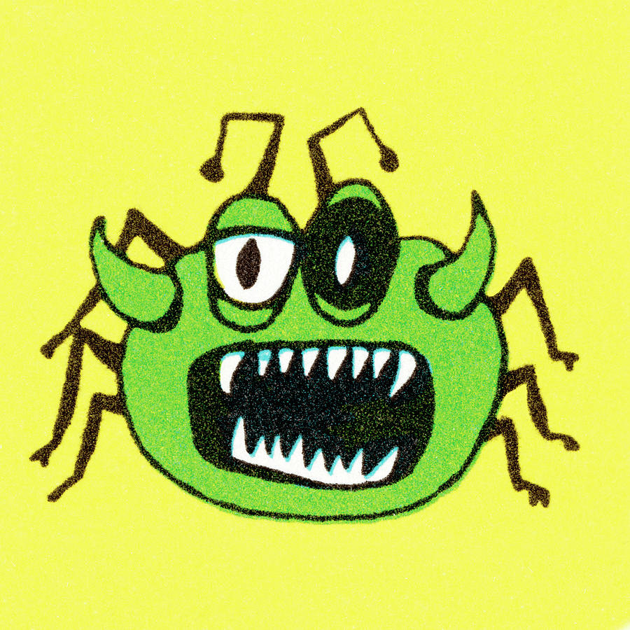Halloween Drawing - Green insect by CSA Images