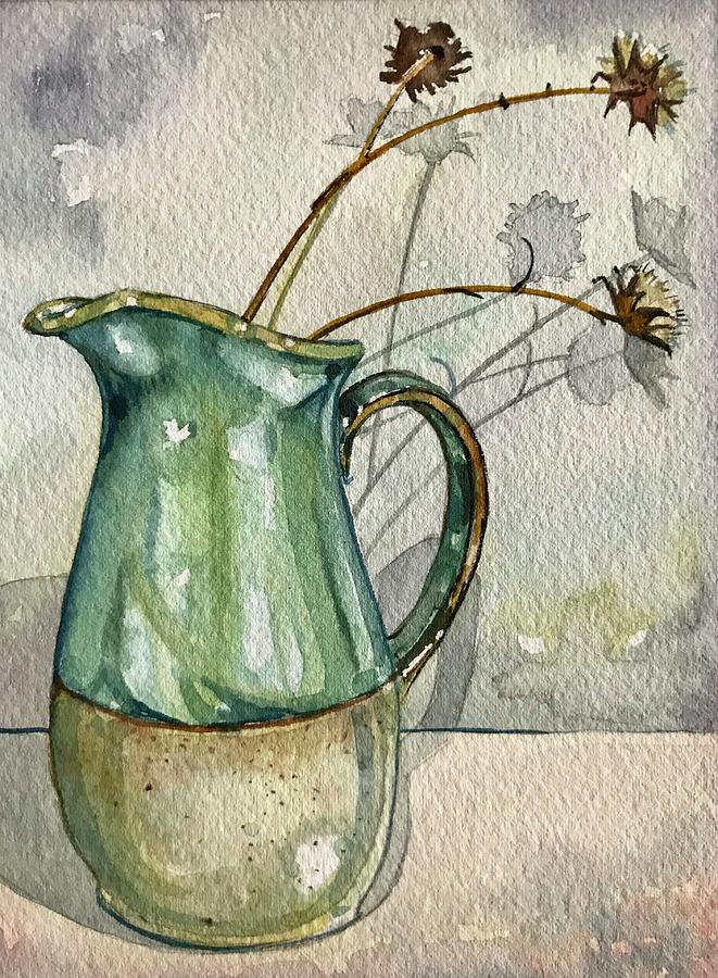Still Life Painting - Green Jug by Luisa Millicent