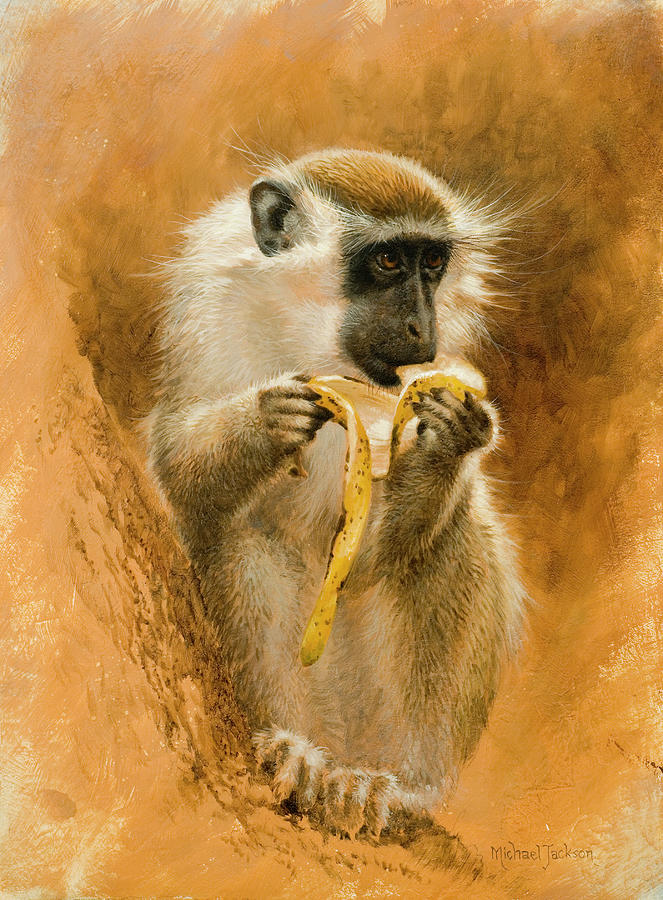 Monkey Painting - Green Monkey 11 by Michael Jackson