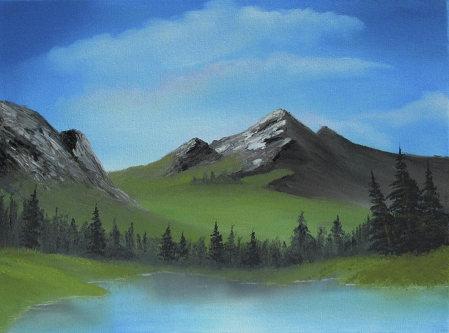 Landscape Painting - Green Mountain by Forrest Girrard Landscape Painting - Green Mountain by Forrest Girrard