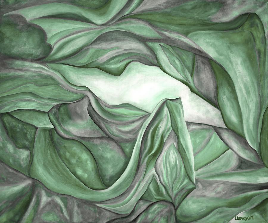 Green Nacre. Antelope Canyon Textile. The Beginning. Colorful And Over 30 Monochromatic. Painting