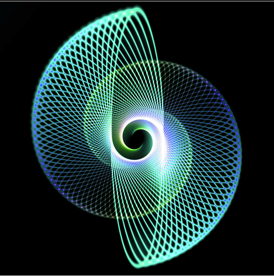 Abstract Digital Art - Green Nautilus by Juergen Faelchle