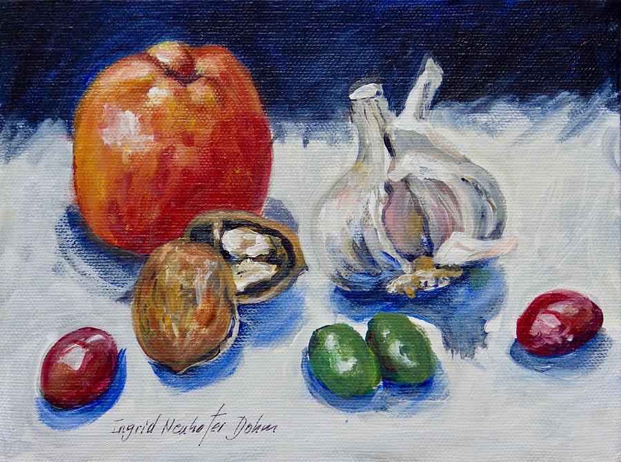 Green Olives Painting by Ingrid Dohm