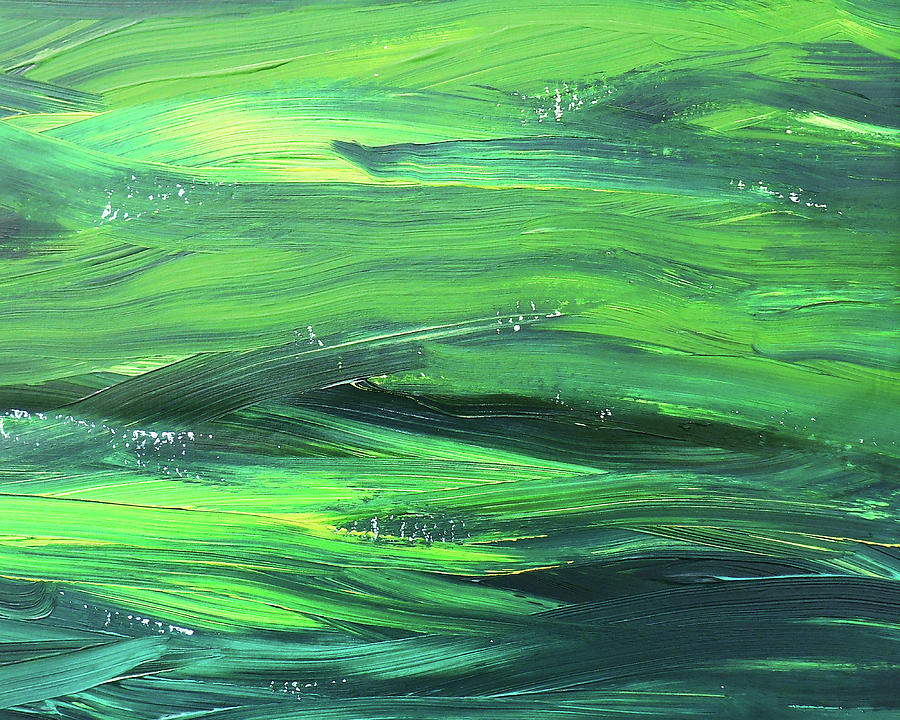 Green Organic Abstract Waves II Painting