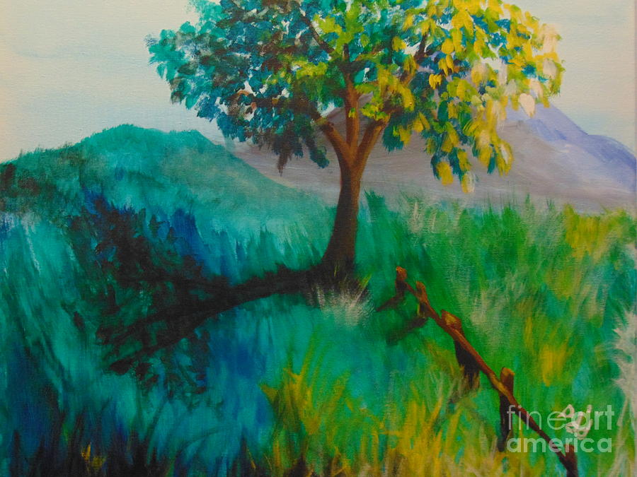 Green Pastures Painting by Saundra Johnson