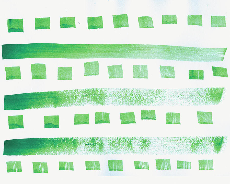 Pattern Painting - Green Pattern Watercolor Copy by Summer Tali Hilty