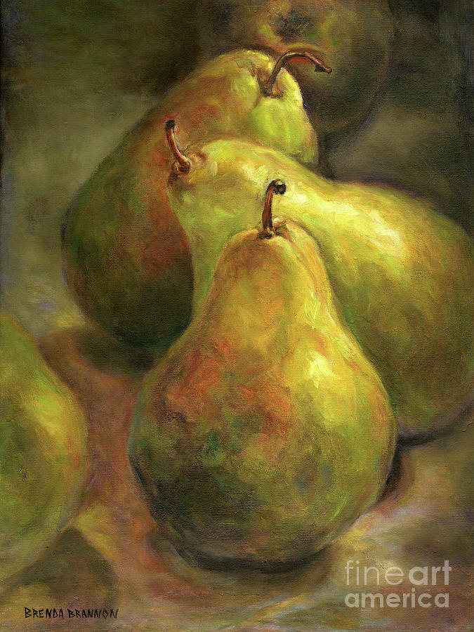 Green Pears Painting by Brenda Brannon - Fine Art America