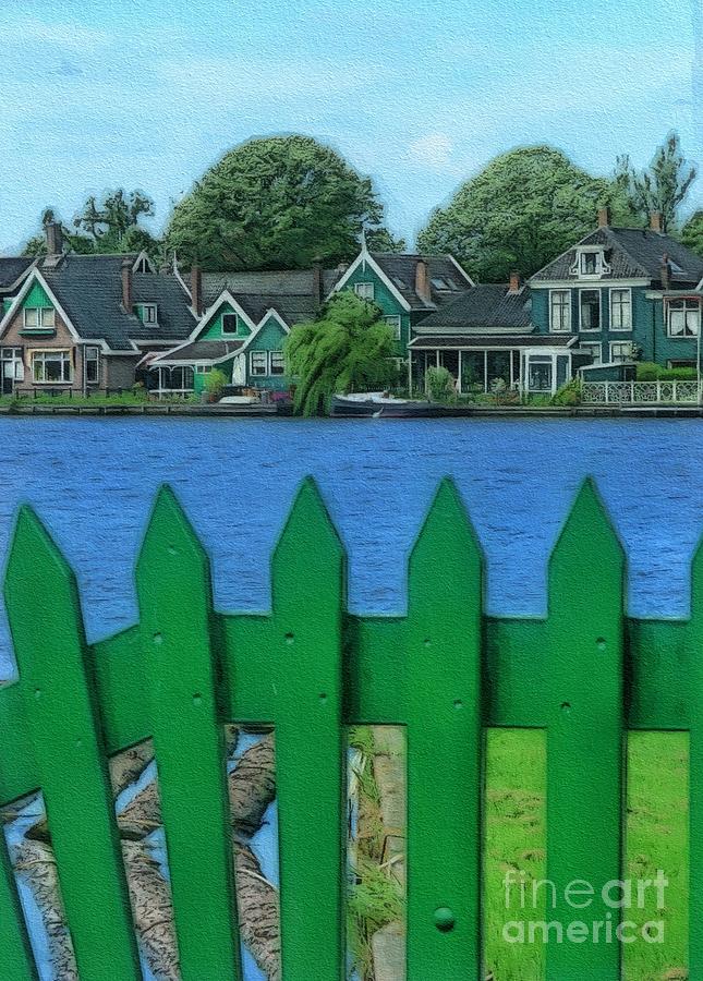 Green Picket Fence Digital Art by Diana Rajala
