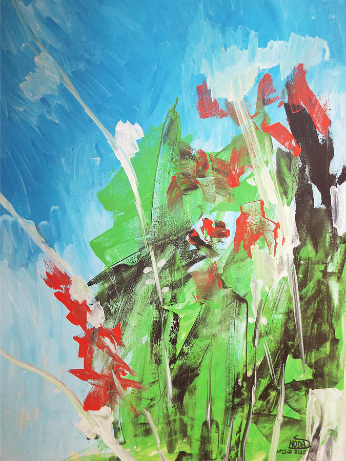 Green Painting - Green plants by Hoda Said Ibrahim Green Painting - Green plants by Hoda Said Ibrahim