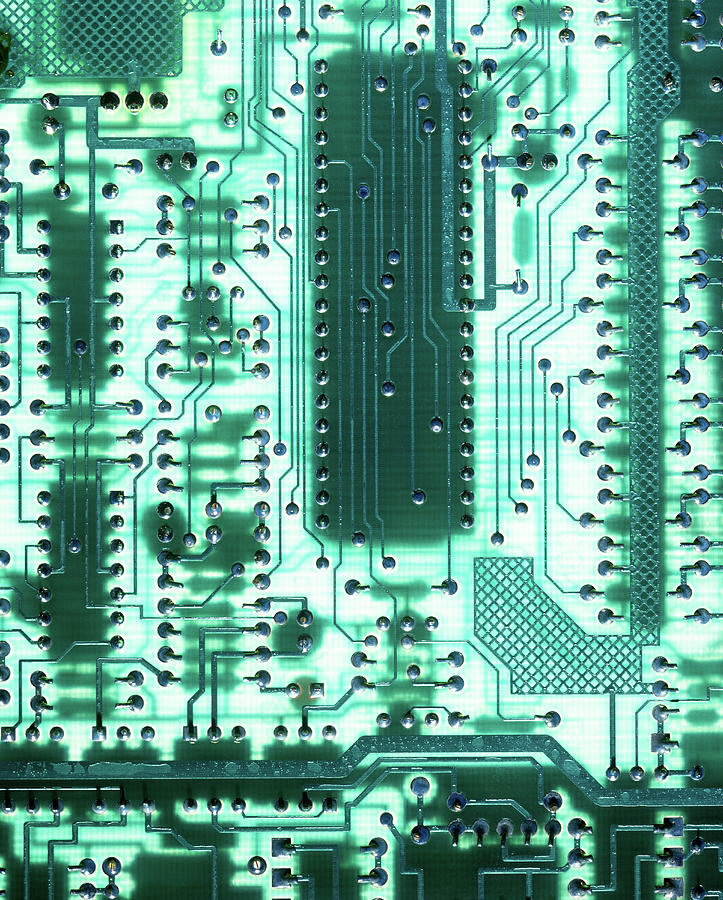 Green Printed Circuit Board Photograph by Craig Brewer