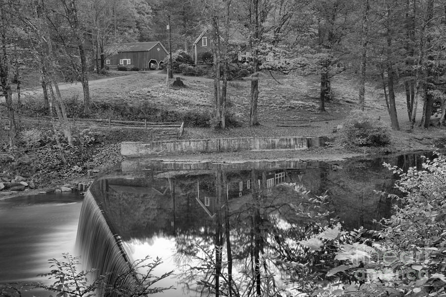 Green River Village Fall Reflections Black And White Photograph by Adam Jewell