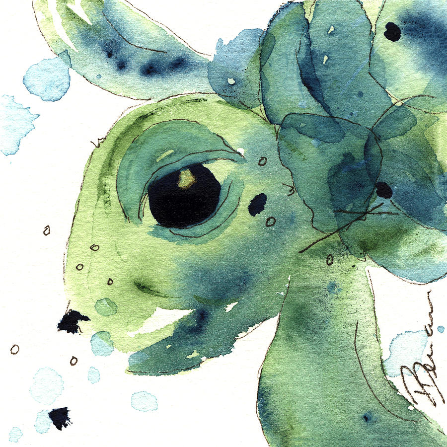 Green Sea Turtle Painting by Dawn Derman