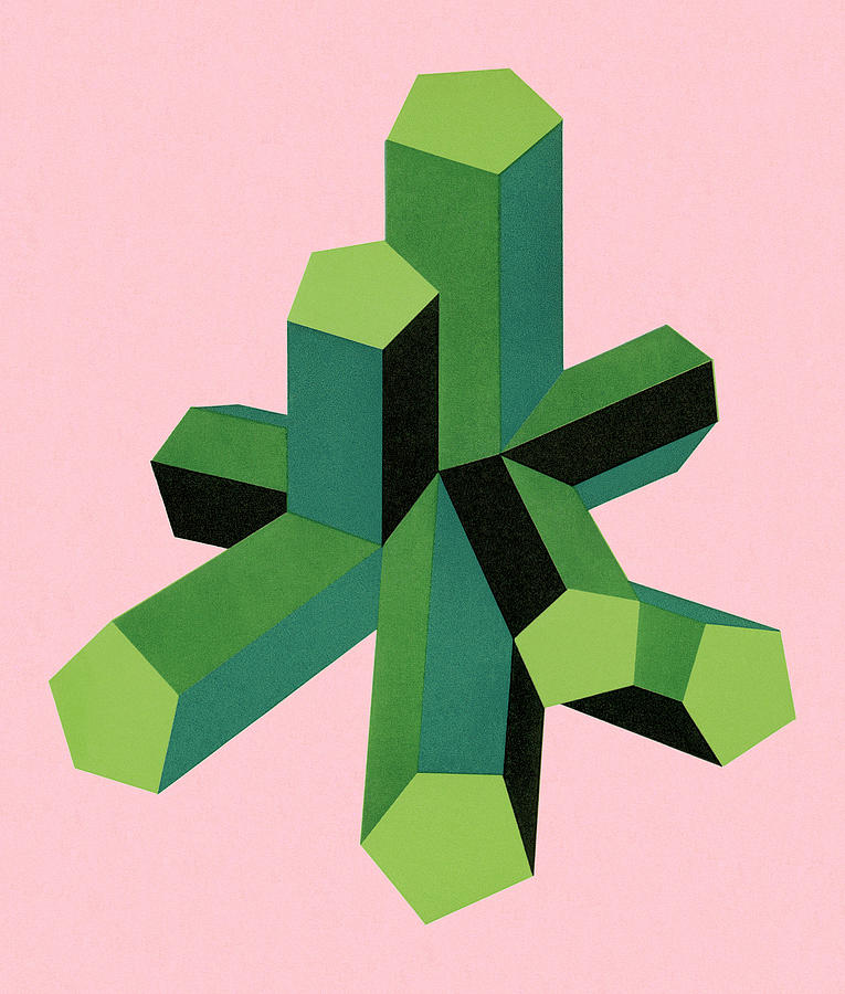 Abstract Drawing - Green Shapes by CSA Images
