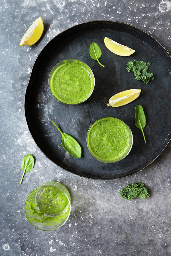 Green Smoothies With Lemons Photograph by Nadja Hudovernik Food Photography