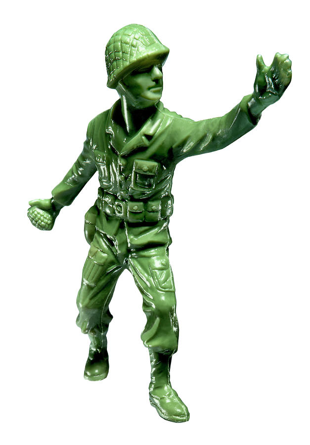 Green Soldier Holding Grenade Drawing by CSA Images | Fine Art America