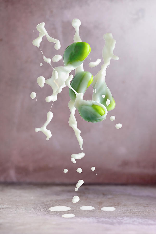 Green Soya Beans With A Splash Of Milk Photograph by Petr Gross