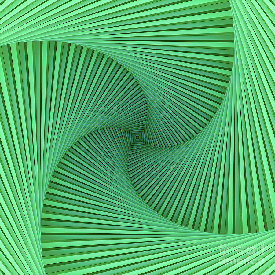 Green Spiral With Square Center Digital Art by Westend61