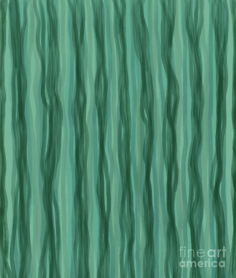 Green Stripes Digital Art by Annette M Stevenson