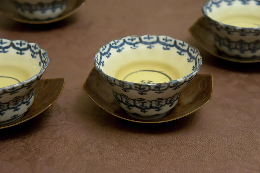 Green Tea In Traditional Porcelain Bowls japan Photograph by Martina Schindler