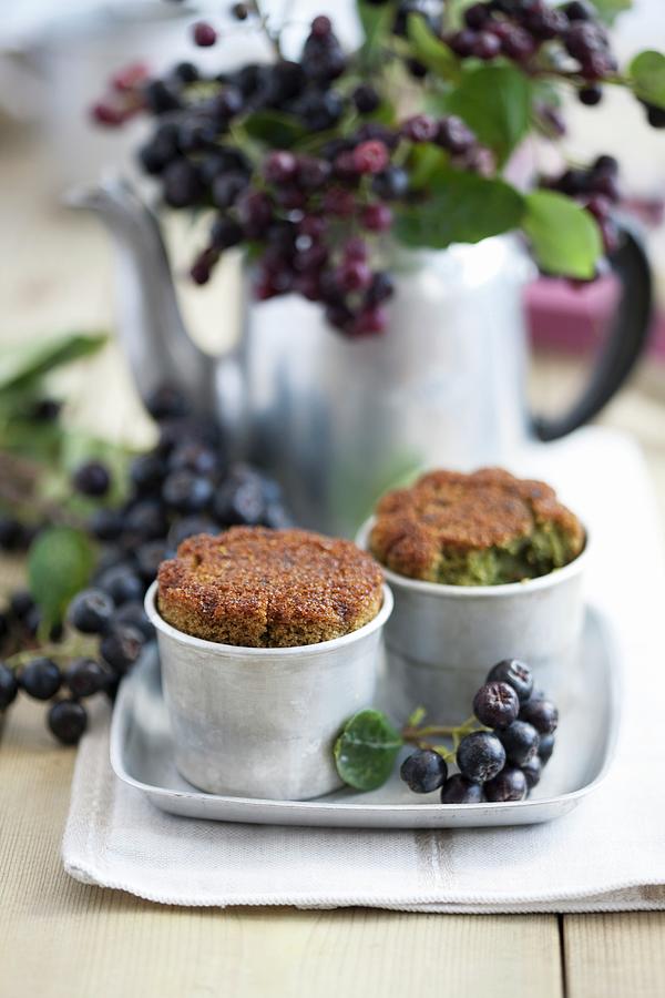 Green Tea Muffins With Aronia Jam Photograph by Schindler, Martina