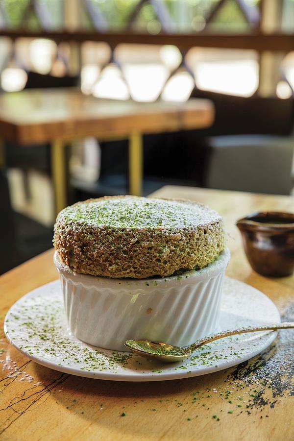 Green Tea Souffl In A Restaurant Photograph by Cindy Haigwood