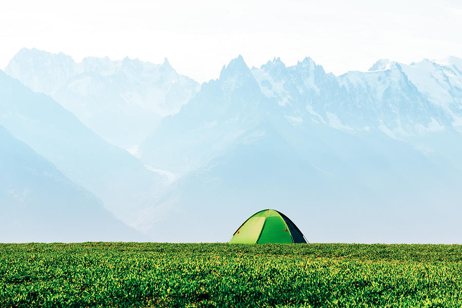 Mountain Photograph - Green Tent On Amazing Meadow In Summer by Ivan Kmit
