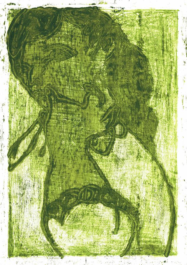 Green Thumb Cheek Girl Painting by Edgeworth Johnstone