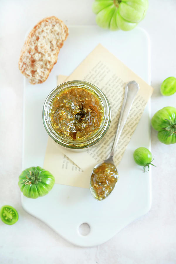 Green Tomato Jam To Be Served With Aged Cheeses Photograph by Claudia Gargioni