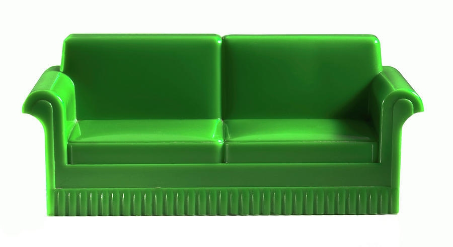 Davenport Drawing - Green Toy Sofa by CSA Images