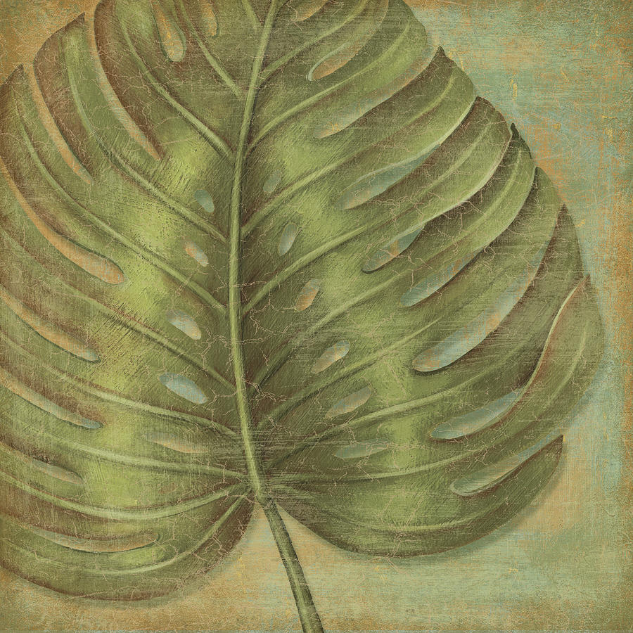 Leaf Mixed Media - Green Tropic I by Daphn? B.