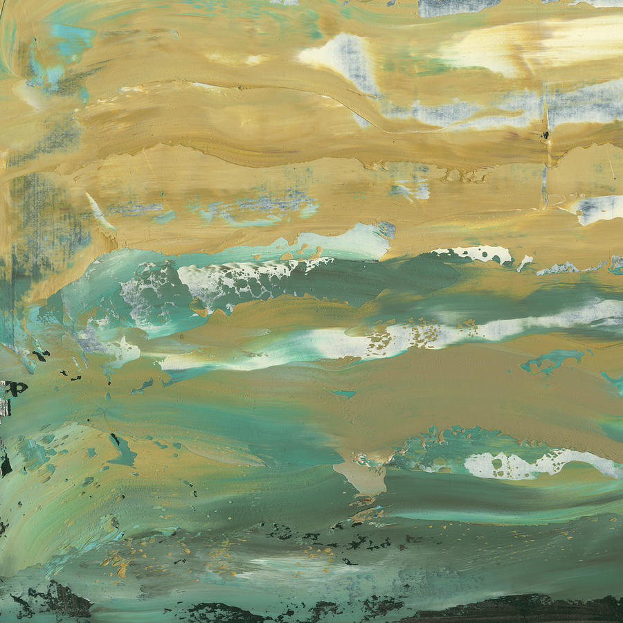 Green Waters Edge IIi Painting by Alicia Ludwig