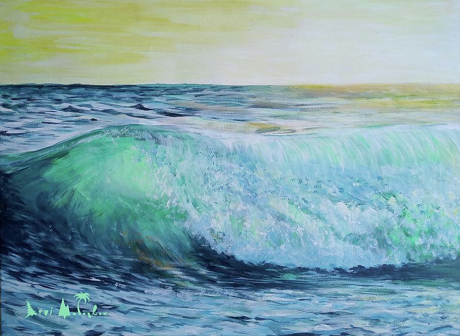 Green Wave Painting by Arni Motoblok - Fine Art America