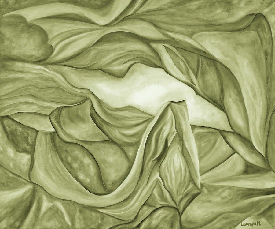 Green1. Pastel Tone. Antelope Canyon Textile. The Beginning. Colorful And Over 30 Monochromatic. Painting