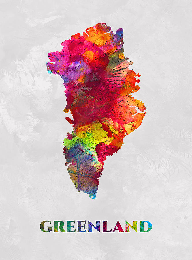 Greenland Map Artist Singh Mixed Media By Artguru Official Maps Fine Art America 0716