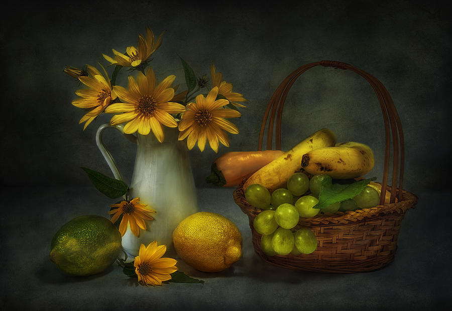 Lemon Photograph - Greens, Yellows, ..... by Fran Osuna