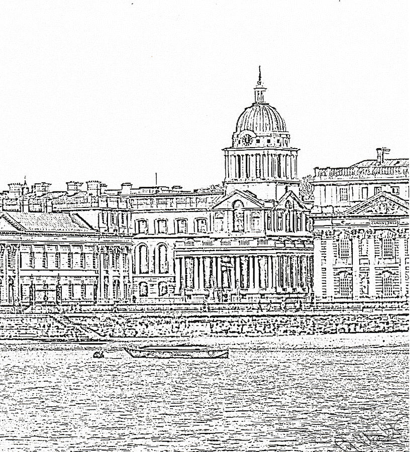 Greenwich Naval College  London Drawing by Mackenzie Moulton