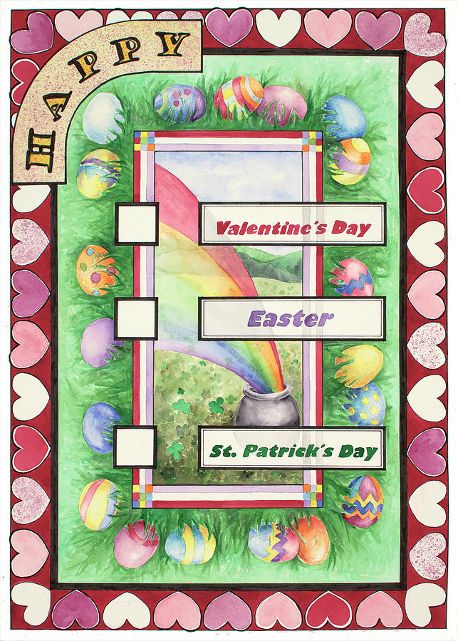 Happy Easter Painting - Greeting Card II by Charlsie Kelly