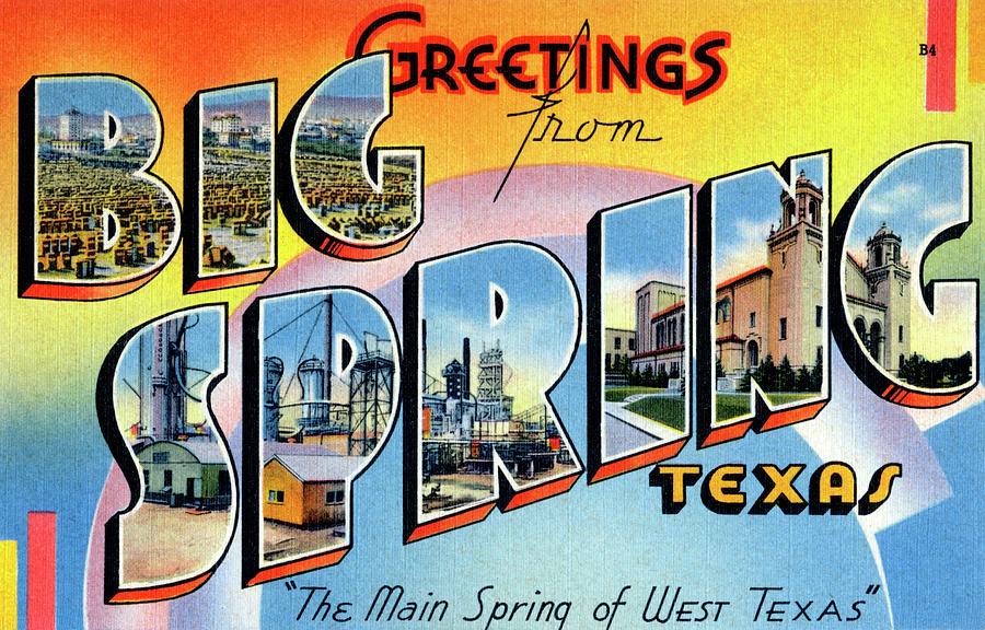 Greetings from Big Spring, Texas Painting by Tichnor