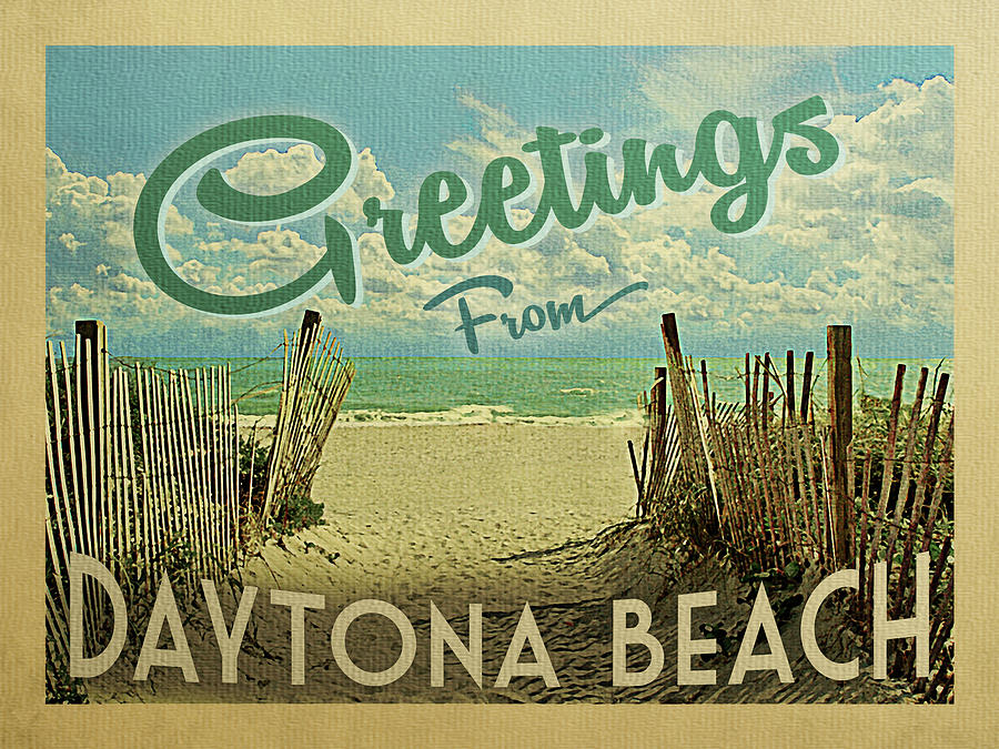 Daytona Beach Digital Art - Greetings From Daytona Beach by Flo Karp