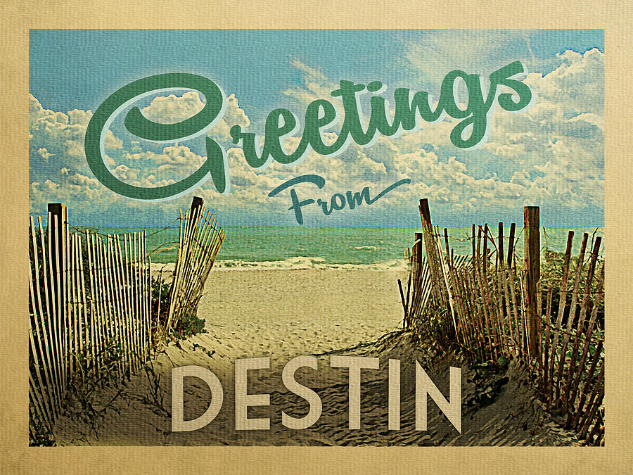Summer Digital Art - Greetings From Destin Beach by Flo Karp
