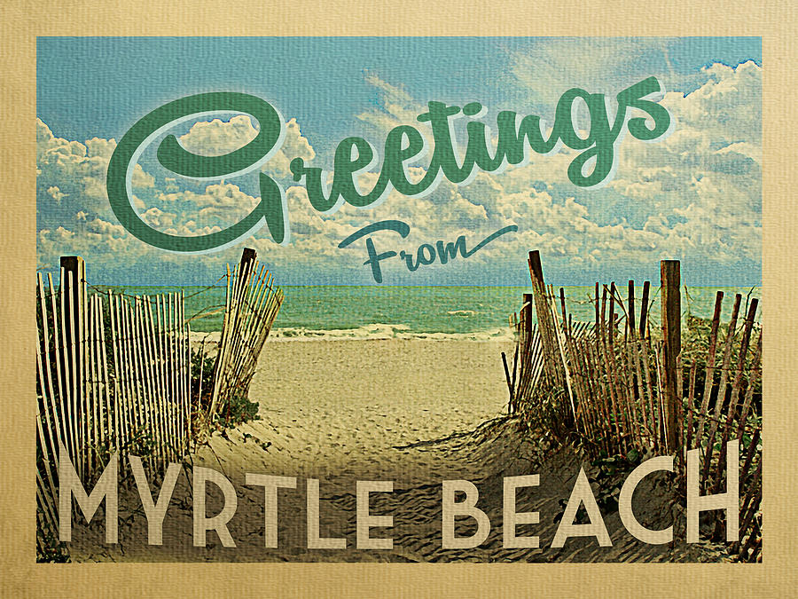 Greetings From Myrtle Beach Digital Art by Flo Karp