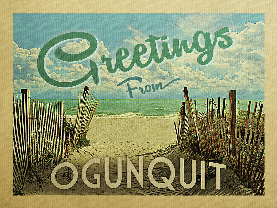Greetings From Ogunquit Beach Digital Art by Flo Karp