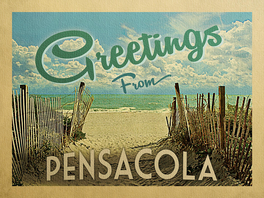 Summer Digital Art - Greetings From Pensacola Beach by Flo Karp