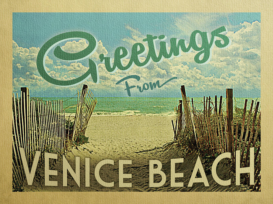 Venice Beach Digital Art - Greetings From Venice Beach by Flo Karp