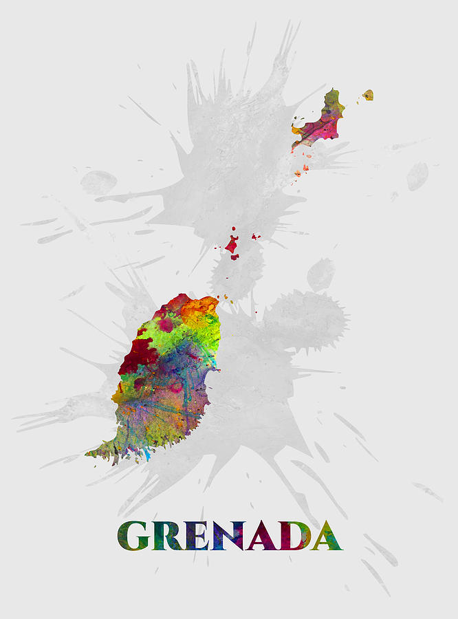 Grenada Map Artist Singh Mixed Media By Artguru Official Maps Fine Art America 6705