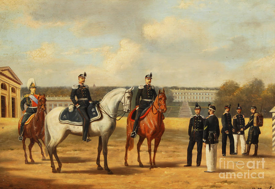 Grenadiers At Tsarskoe Selo Drawing by Heritage Images