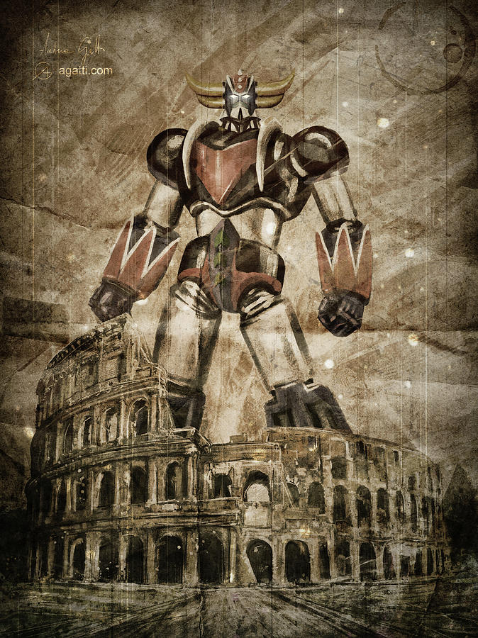 Science Fiction Digital Art - Grendizer Colosseum vintage 2 by Andrea Gatti