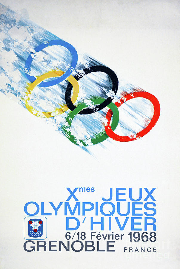 Winter Photograph - Grenoble winter olympics 1968 vintage poster by Damian Davies