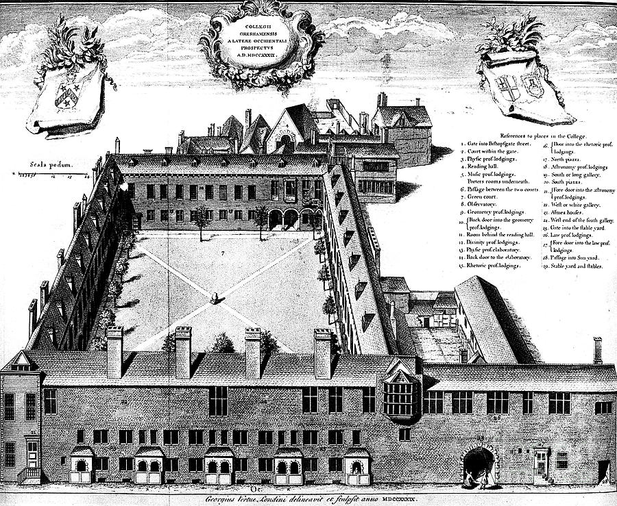 Gresham College, London, 1739 Drawing by Print Collector